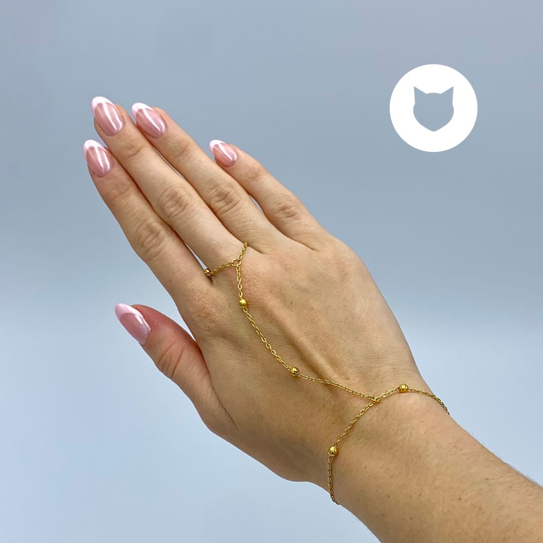 PULSERA DE ACERO INOXIDABLE CON EXTENSIÓN AL DEDO PU1896G45