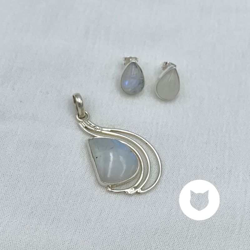 SET DE PLATA 925  PIEDRA LUNA SE1062M37