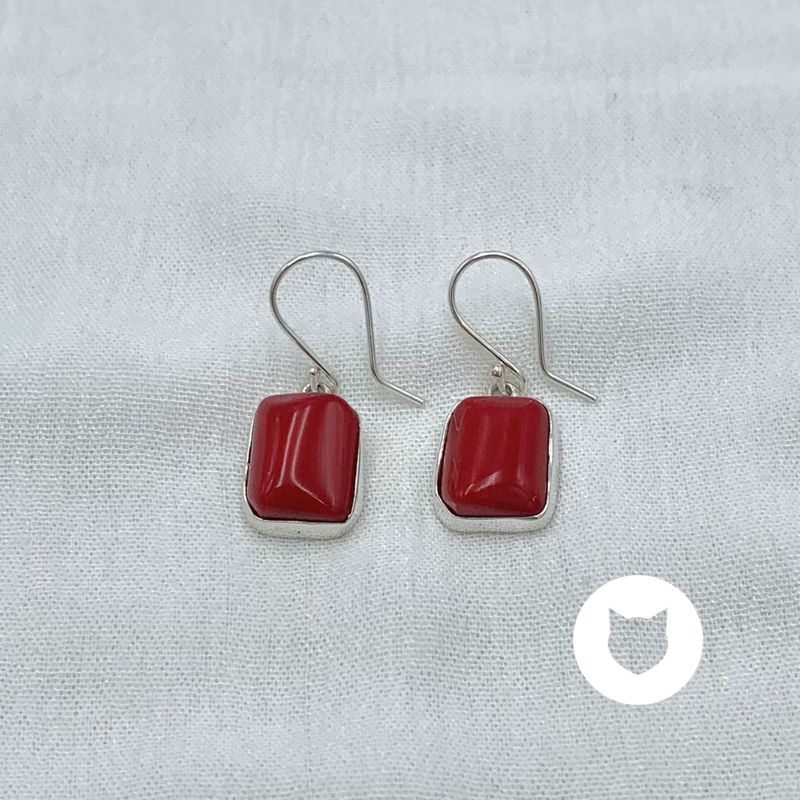 ARETE DE PLATA 925 Y CORAL ROJO TEÑIDO AR2952M34
