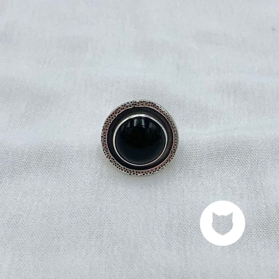 ANILLO DE PLATA 925 AÑEJADA Y ÓNIX AN3843M30