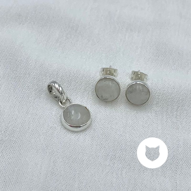 SET DE PLATA 925 Y PIEDRA LUNA SE1068M40