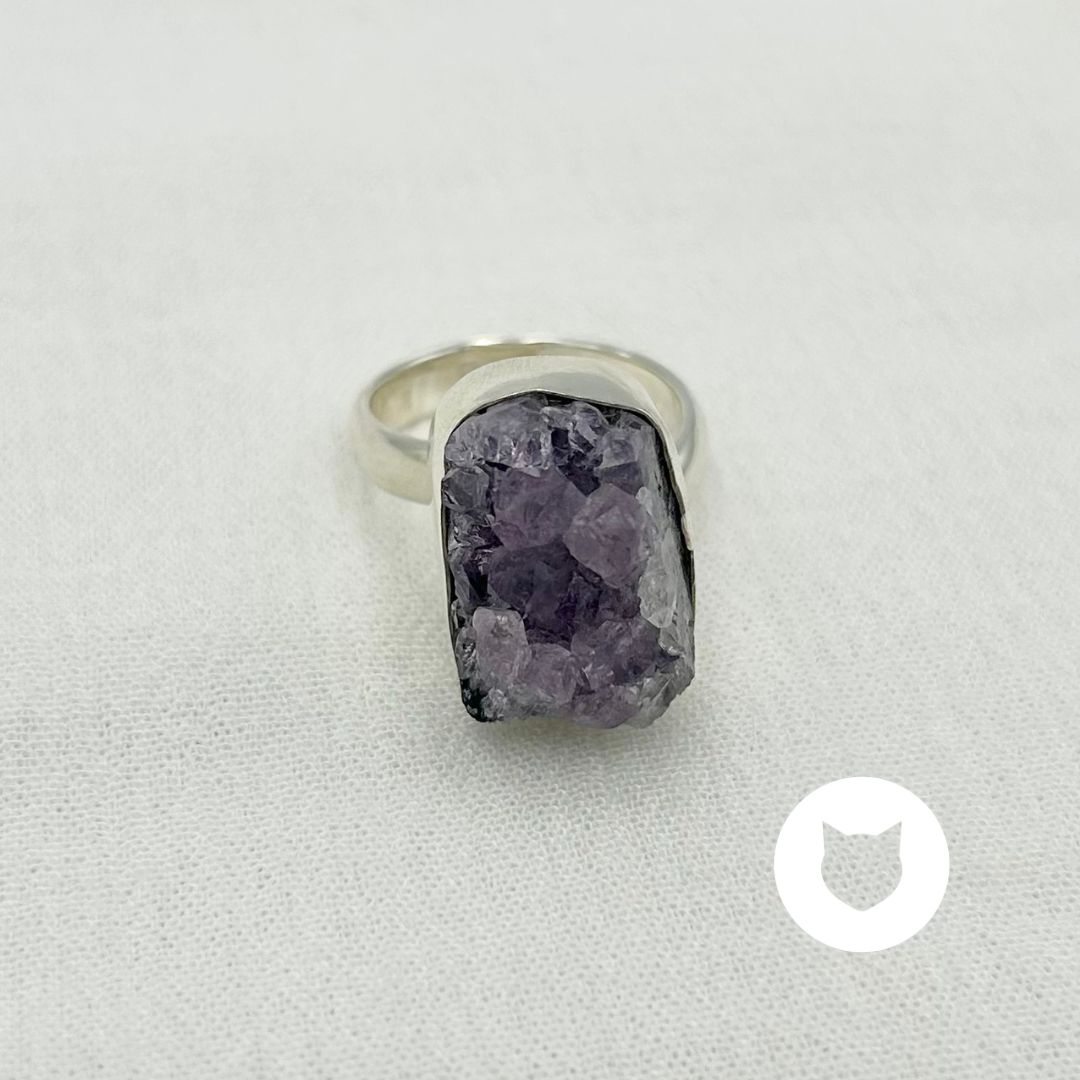 ANILLO DE PLATA 925 Y DRUSA AMATISTA AN3855M31