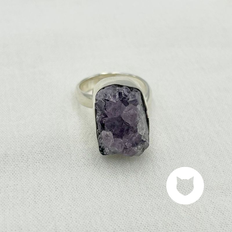 ANILLO DE PLATA 925 Y DRUSA AMATISTA AN3855M31 ANILLO DE PLATA 925 Y DRUSA AMATISTA AN3855M31
