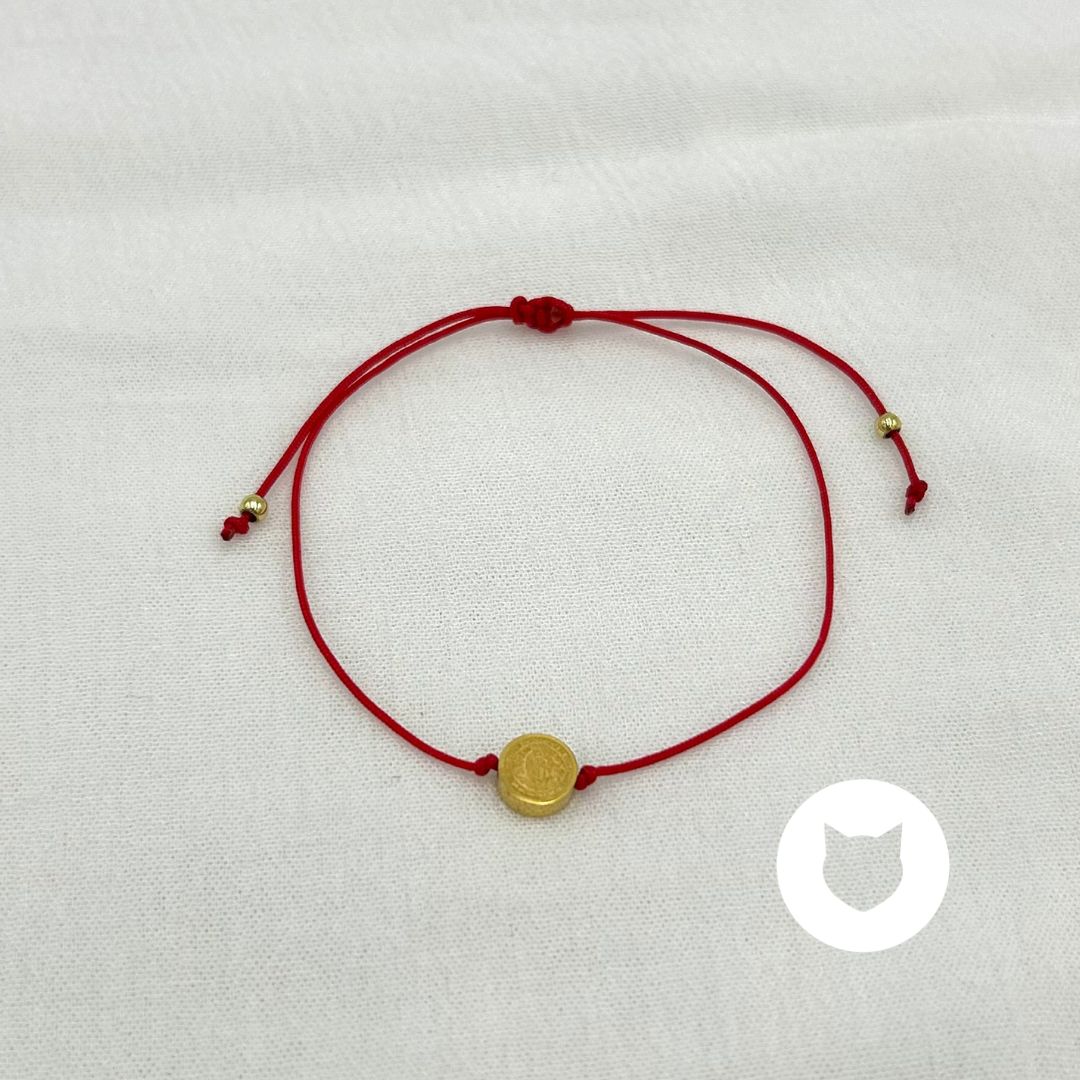 PULSERA DE HILO ROJO CON MEDALLA VIRGEN DE GUADALUPE PU1926F40
