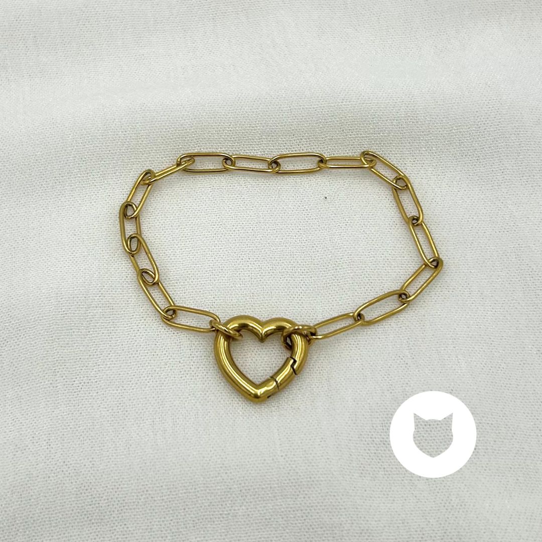 PULSERA DE ACERO INOXIDABLE CORAZÓN PU1944G42