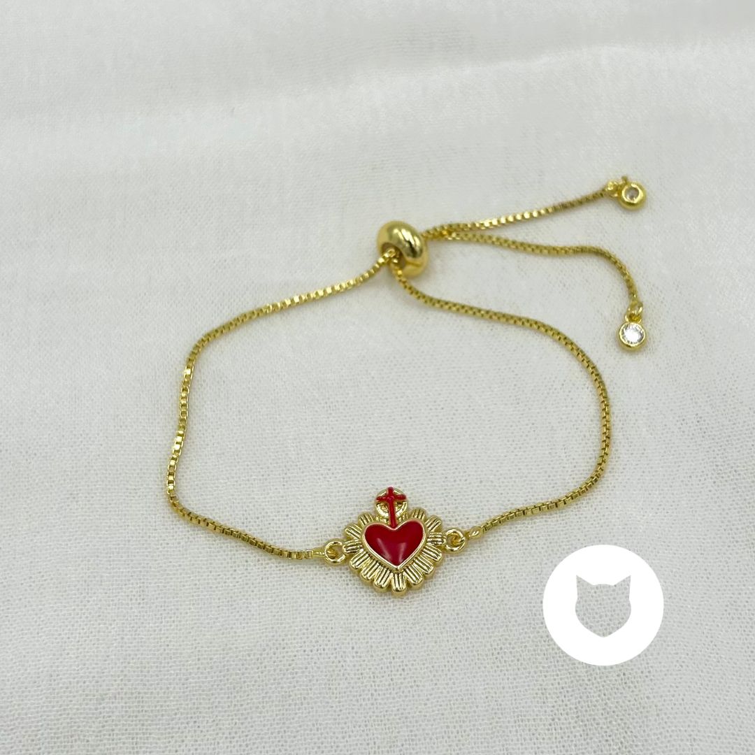 PULSERA DE BAÑO DE ORO CORAZÓN PU1960G36