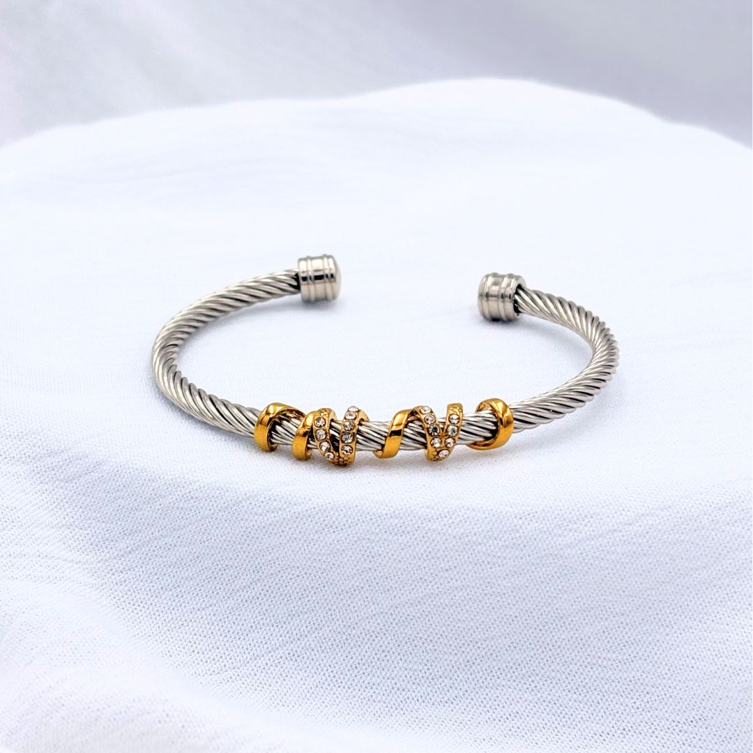 PULSERA ACERO ESPIRAL CON BRILLOS PU1977G42