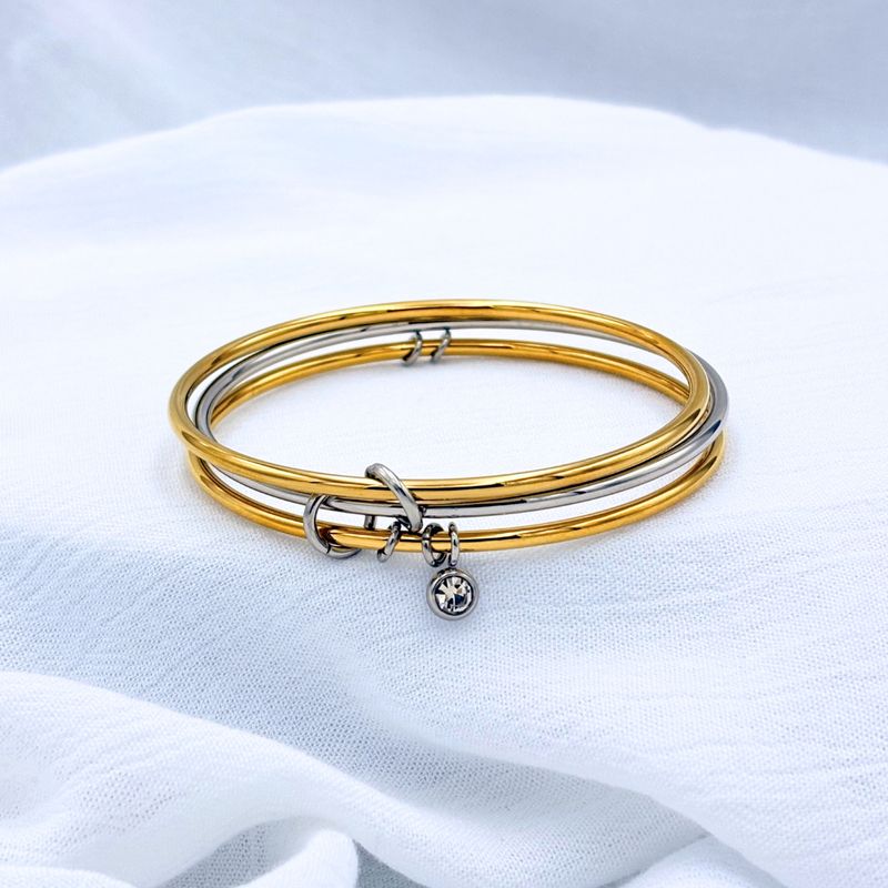 PULSERA ACERO 3 AROS UNIDOS PU1979G40 PULSERA ACERO 3 AROS UNIDOS PU1979G40