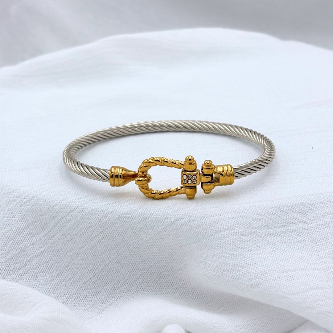 PULSERA ACERO CIERRE DORADO PU1984G45