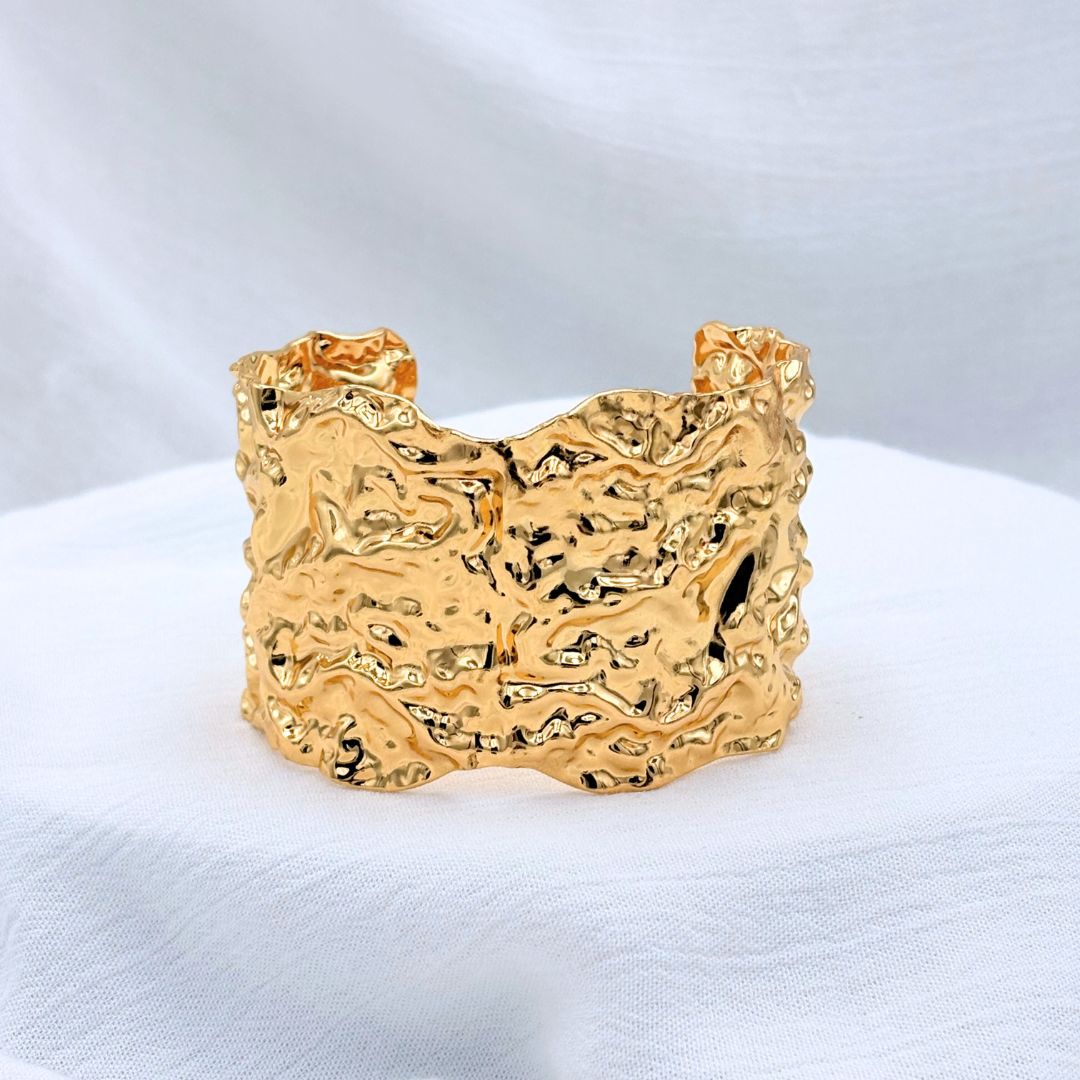 PULSERA ACERO ANCHA ARRUGADA PU1992G84