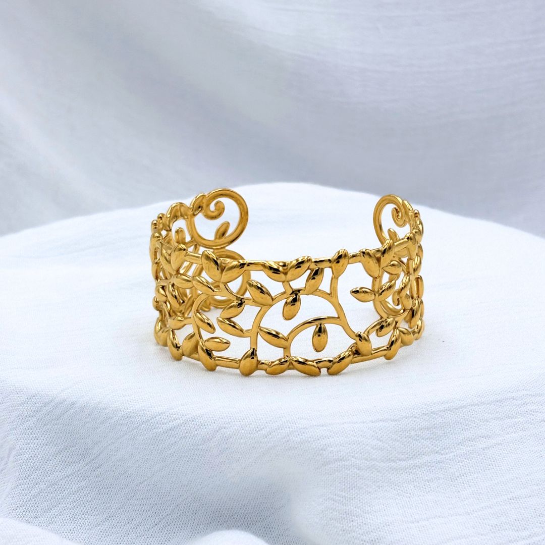 PULSERA ACERO CON EFECTO DE HOJAS PU1995G41