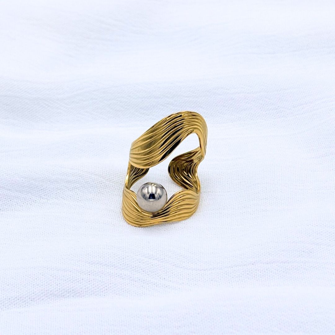 ANILLO ACERO MIXTO FORMA ORGÁNICA AN3862G109
