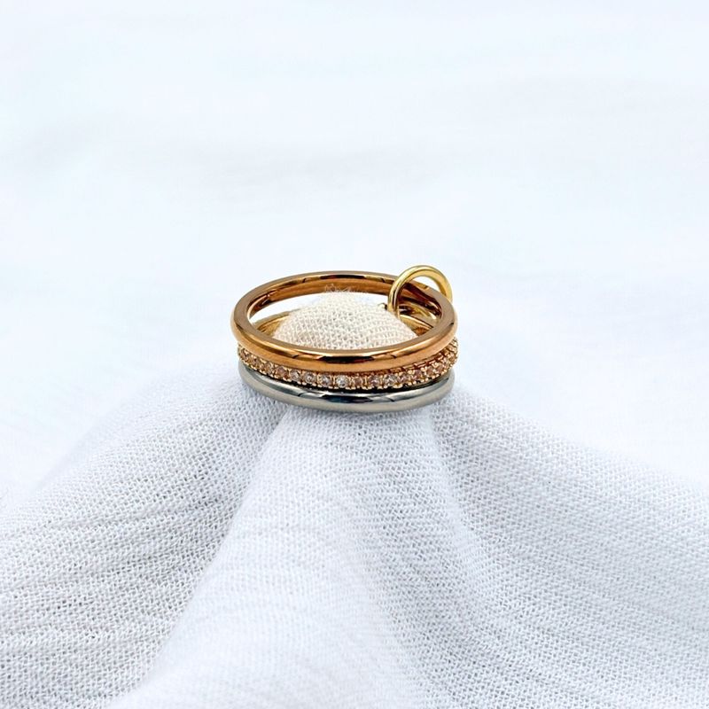 ANILLO ACERO TRIPLE TRES METALES AN3865G28 ANILLO ACERO TRIPLE TRES METALES AN3865G28