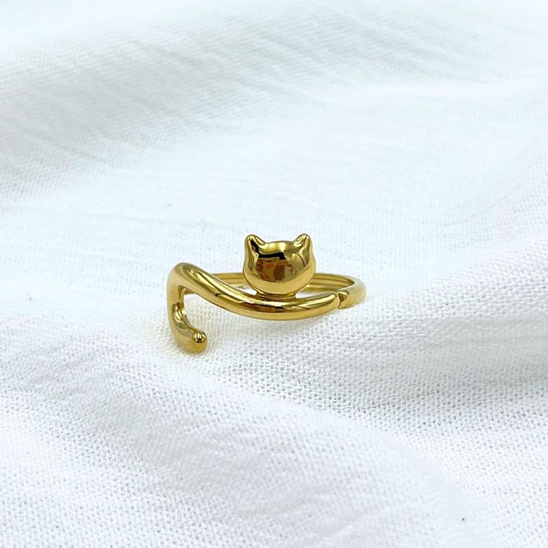 ANILLO ACERO FORMA DE GATO CON COLA AN3872G59 ANILLO ACERO FORMA DE GATO CON COLA AN3872G59