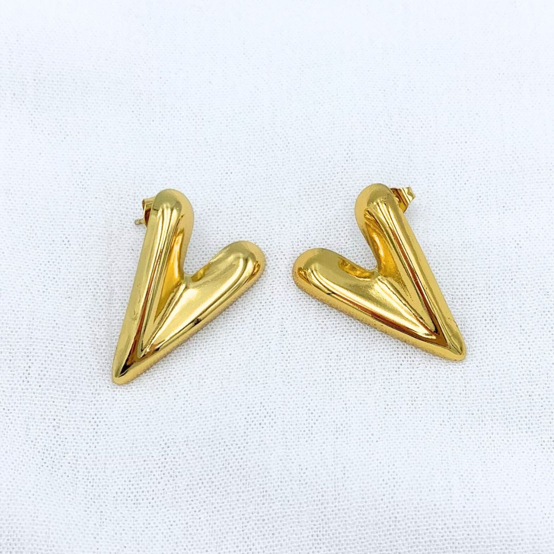 ARETES ACERO DE CORAZÓN ALARGADO AR2608G91 ARETES ACERO DE CORAZÓN ALARGADO AR2608G91