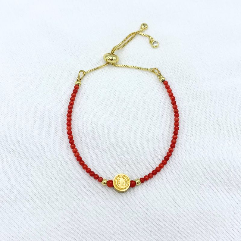 PULSERA DE CORAL Y ACERO SAN BENITO PU2006G40 PULSERA DE CORAL Y ACERO SAN BENITO PU2006G40