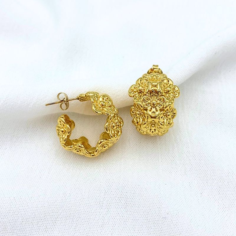 ARGOLLAS ACERO DE VARIAS FLORES AG1821G54 ARGOLLAS ACERO DE VARIAS FLORES AG1821G54