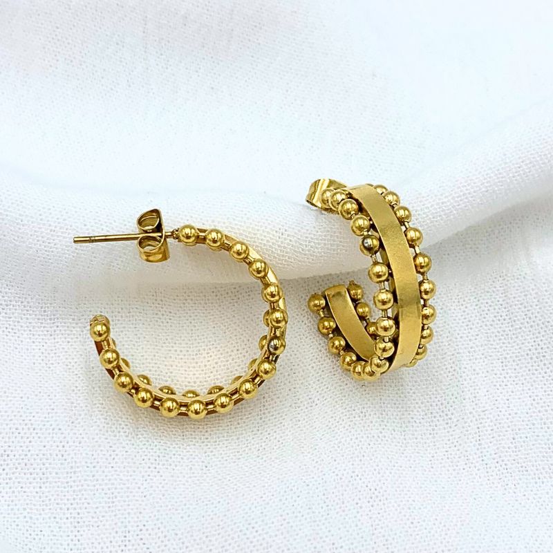 ARGOLLAS ACERO  CON BOLITAS  AG1824G30 ARGOLLAS ACERO  CON BOLITAS  AG1824G30