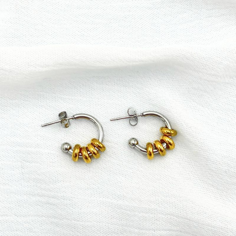 ARGOLLAS ACERO CON  AROS MIXTA AG1833G39 ARGOLLAS ACERO CON  AROS MIXTA AG1833G39