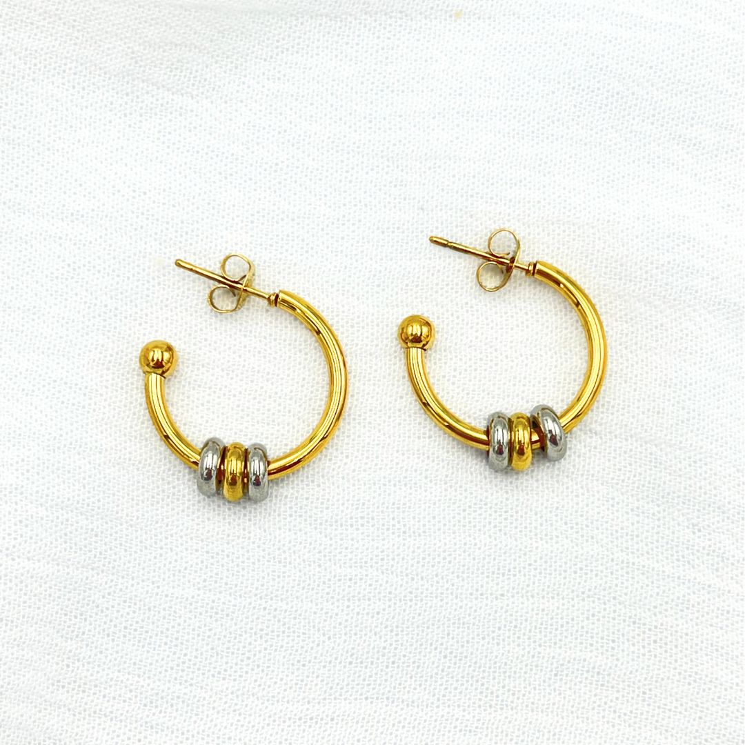 ARGOLLAS ACERO CON AROS MIXTA AG1834G38 ARGOLLAS ACERO CON AROS MIXTA AG1834G38