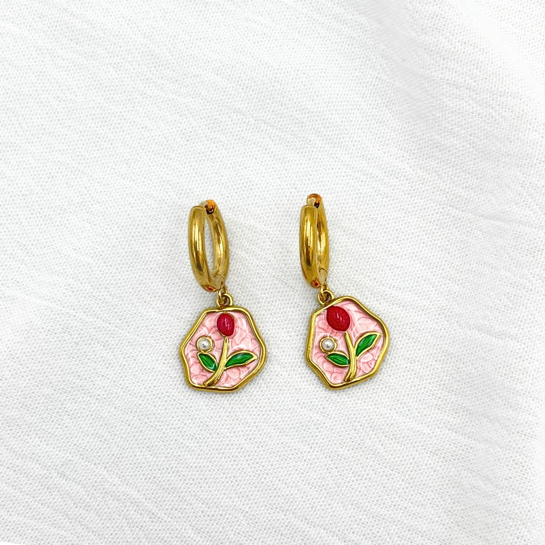 ARGOLLAS ACERO COLGANTE TULIPAN AG1842G58 ARGOLLAS ACERO COLGANTE TULIPAN AG1842G58