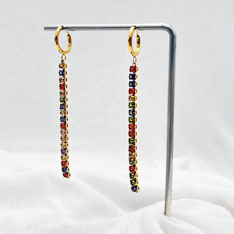 ARGOLLAS ACERO DE CRISTALES DE COLORES AG1857G38 ARGOLLAS ACERO DE CRISTALES DE COLORES AG1857G38