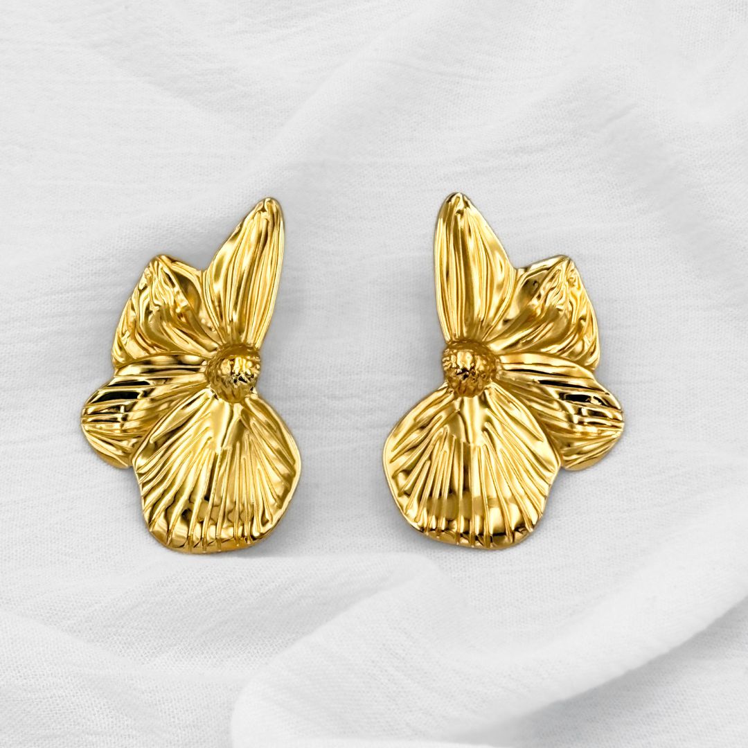 ARETES ACERO MEDIA FLOR CON CENTRO AR3109G44 ARETES ACERO MEDIA FLOR CON CENTRO AR3109G44