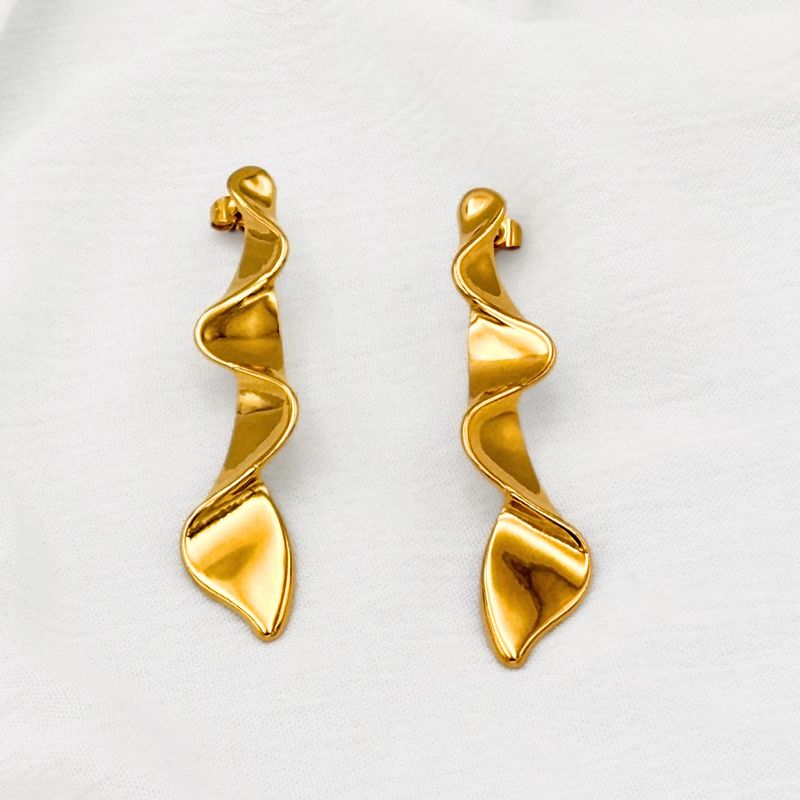 ARETES ACERO ALARGADOS ACOLOCHADO  AR3115G60 ARETES ACERO ALARGADOS ACOLOCHADO  AR3115G60