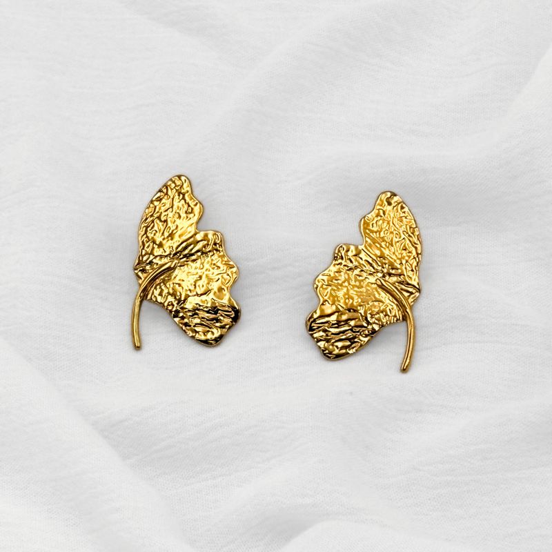 ARETES DE ACERO RAMA CON HOJA AR3112G44 ARETES DE ACERO RAMA CON HOJA AR3112G44