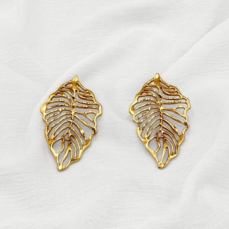 ARETES ACERO FORMA DE HOJA AR3113G90 ARETES ACERO FORMA DE HOJA AR3113G90