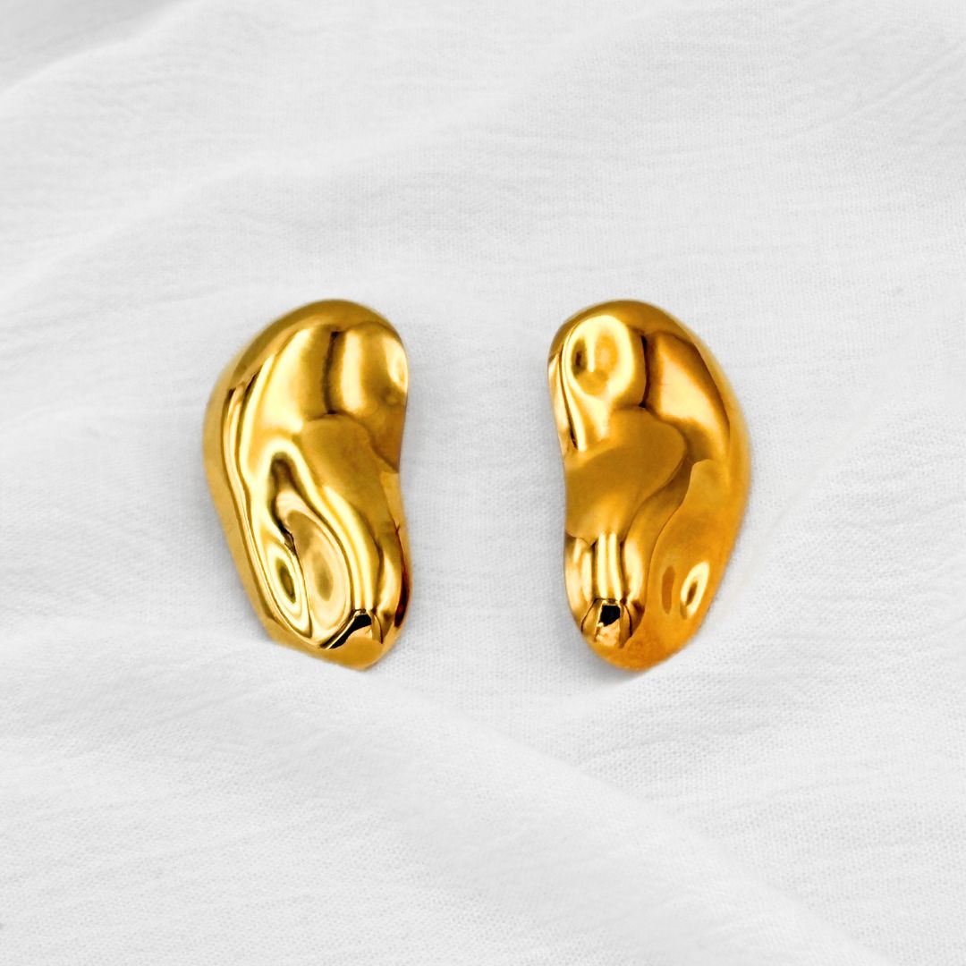 ARETES ACERO FORMA ORGÁNICA OVALADA AR3116G85 ARETES ACERO FORMA ORGÁNICA OVALADA AR3116G85