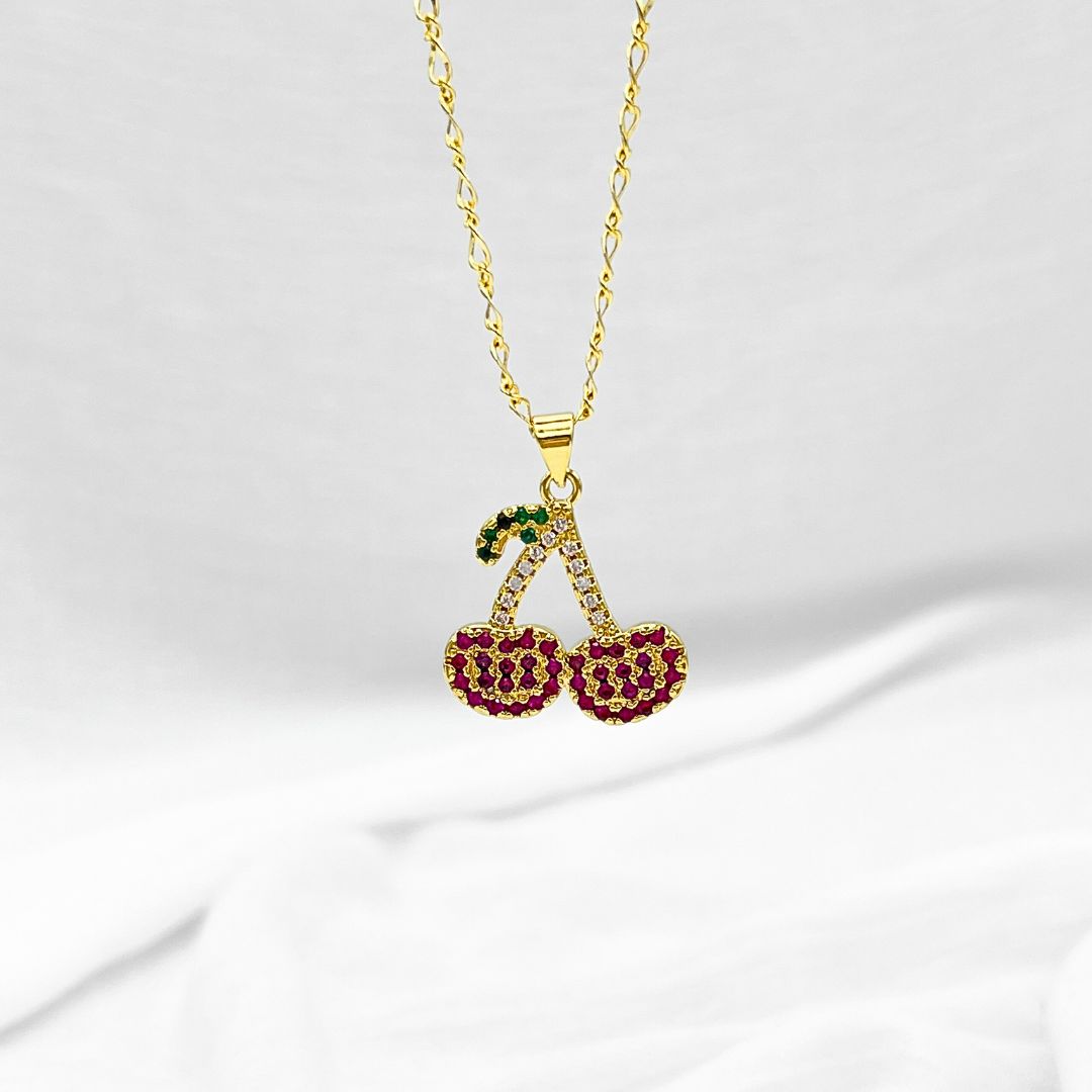 CADENA BAÑO DE ORO CON CEREZAS CO1868G52 CADENA BAÑO DE ORO CON CEREZAS CO1868G52