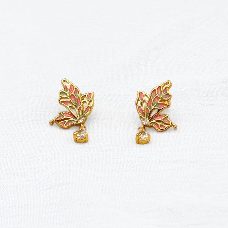 ARETES DE ACERO MARIPOSA AR3138G42 ARETES DE ACERO MARIPOSA AR3138G42