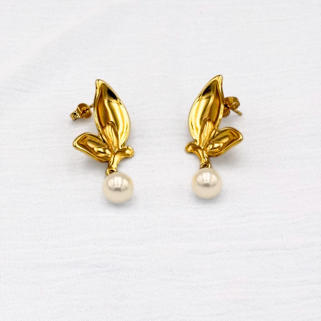 ARETES DE ACERO MARIPOSA AR3132G80 ARETES DE ACERO MARIPOSA AR3132G80