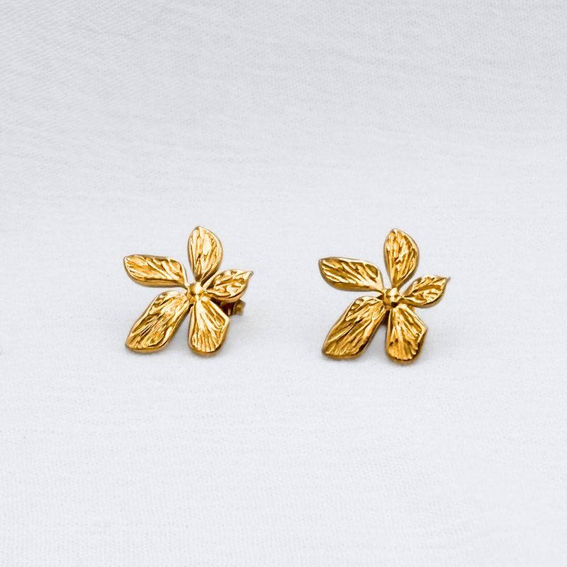 ARETES  DE ACERO FLOR MEDIANO AR3122G63 ARETES  DE ACERO FLOR MEDIANO AR3122G63