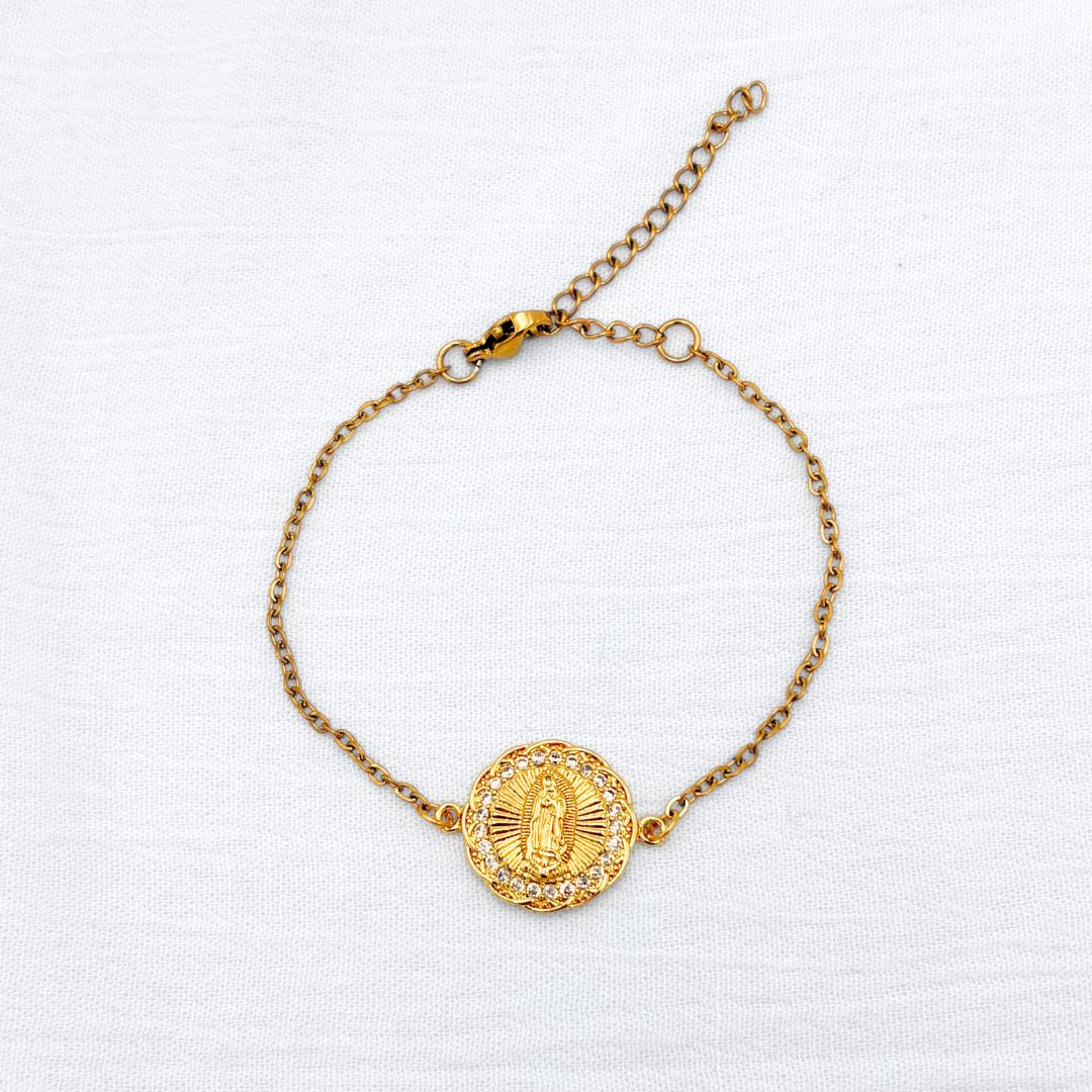 PULSERA ACERO VIRGEN DE GUADALUPE CON CRISTALES PU2013G54 PULSERA ACERO VIRGEN DE GUADALUPE CON CRISTALES PU2013G54