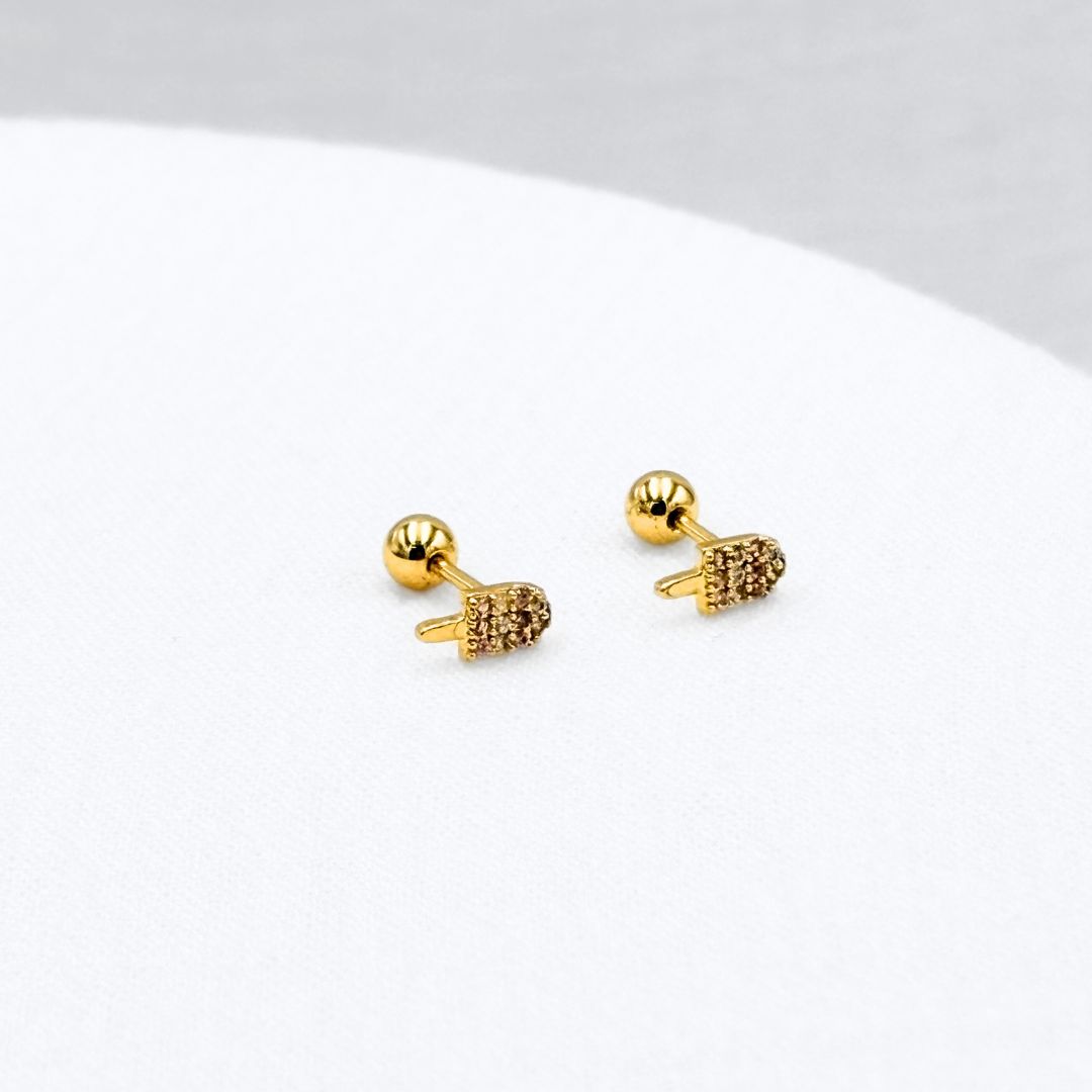 ARETES ACERO BOLITA ATRÁS PALETA CON CRISTALES AB0543G34 ARETES ACERO BOLITA ATRÁS PALETA CON CRISTALES AB0543G34