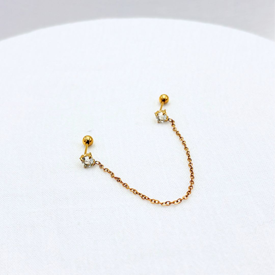 ARETES ACERO DOBLE PERFORACIÓN CRISTALES CIRCULARES AB0548G47 ARETES ACERO DOBLE PERFORACIÓN CRISTALES CIRCULARES AB0548G47