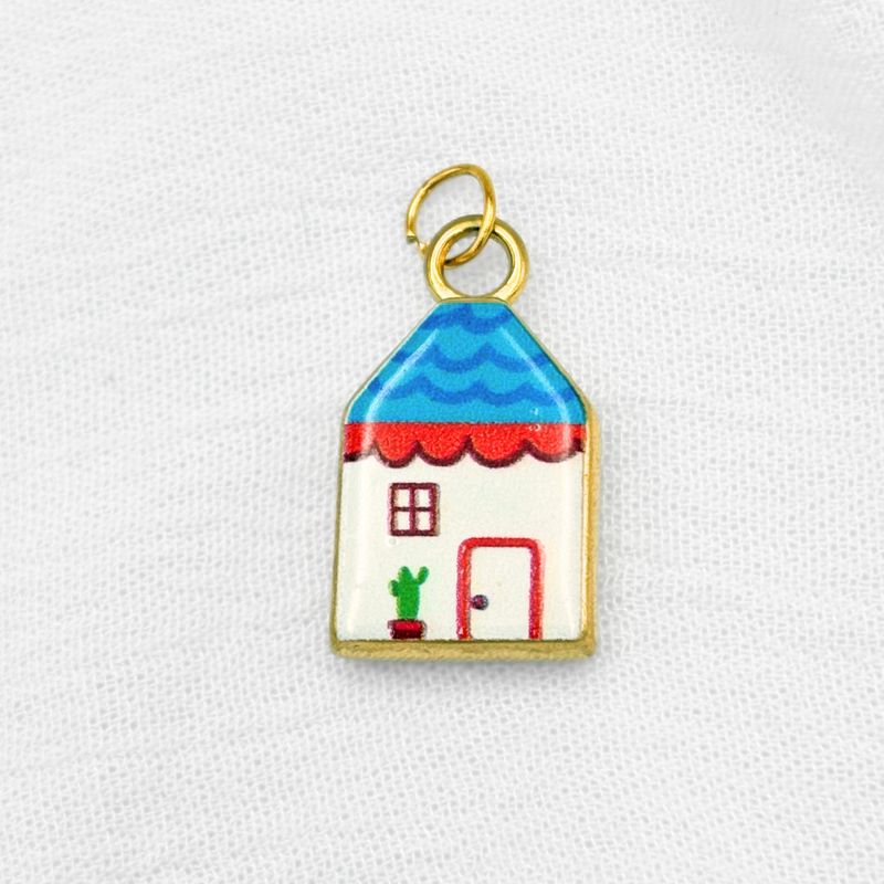 DIJE ACERO CASA BLANCA CON CELESTE Y ROJO DI0826G63 DIJE ACERO CASA BLANCA CON CELESTE Y ROJO DI0826G63