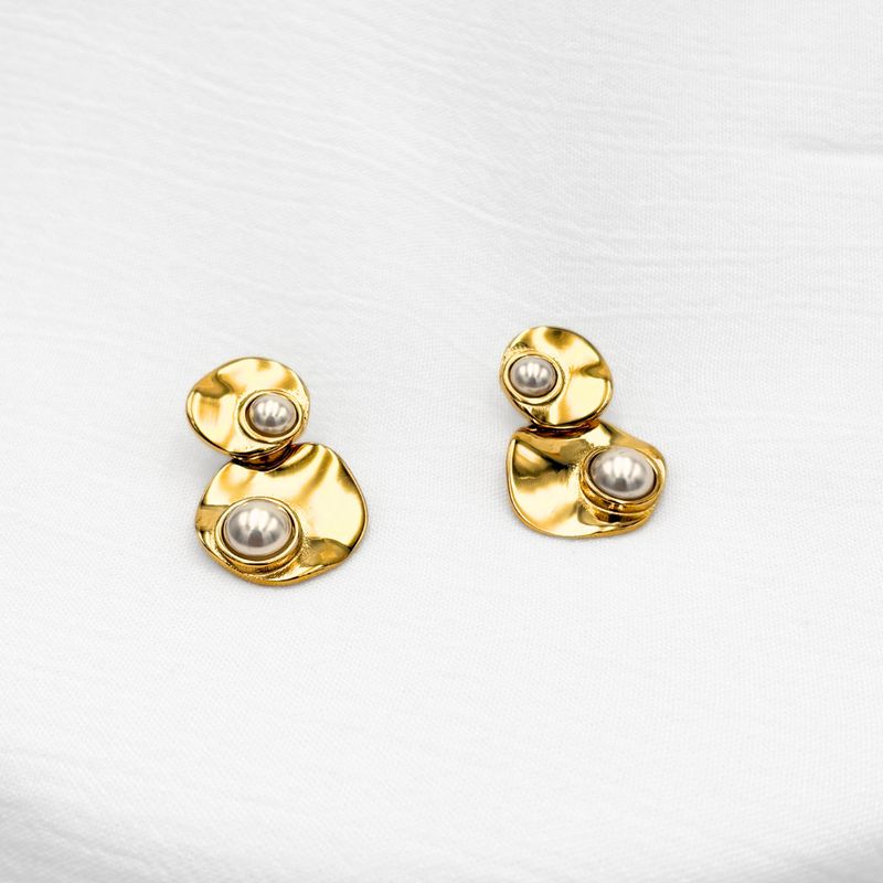 ARETES BAÑO DE ORO 2 PERLAS AR3154G31 ARETES BAÑO DE ORO 2 PERLAS AR3154G31