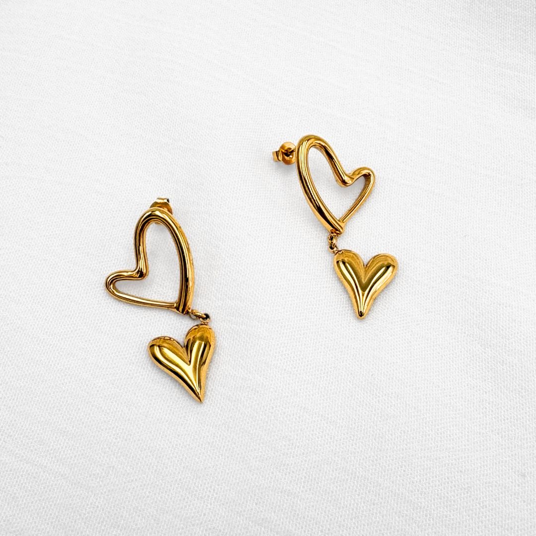 ARETES CORAZÓN BAÑO DE ORO AR3155G34 ARETES CORAZÓN BAÑO DE ORO AR3155G34