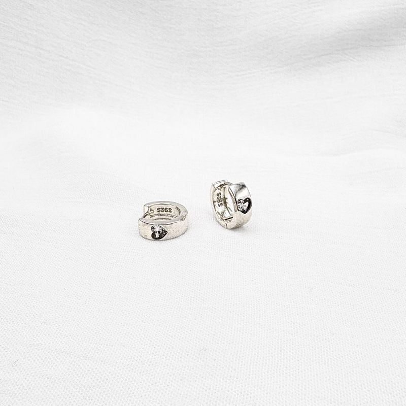 ARGOLLAS DE PLATA CON CRISTAL DE CORAZÓN AG1874L22