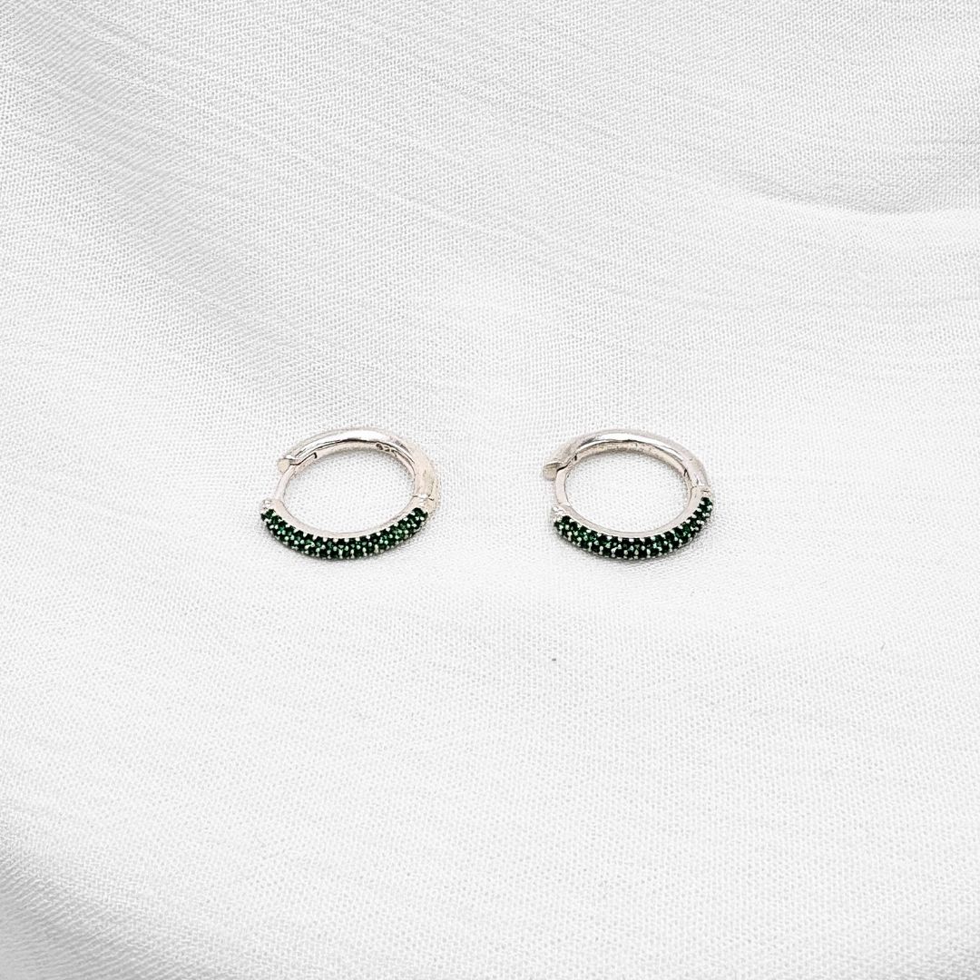 ARGOLLAS DE PLATA 925 COLOR VERDE AG1877L25 ARGOLLAS DE PLATA 925 COLOR VERDE AG1877L25