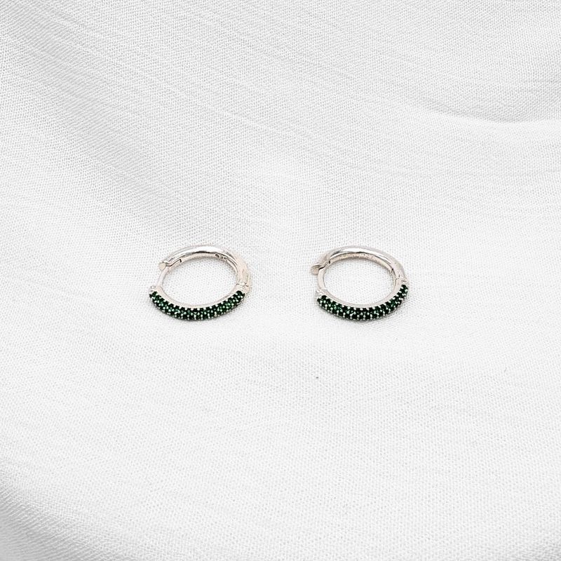 ARGOLLAS DE PLATA 925 COLOR VERDE AG1877L25