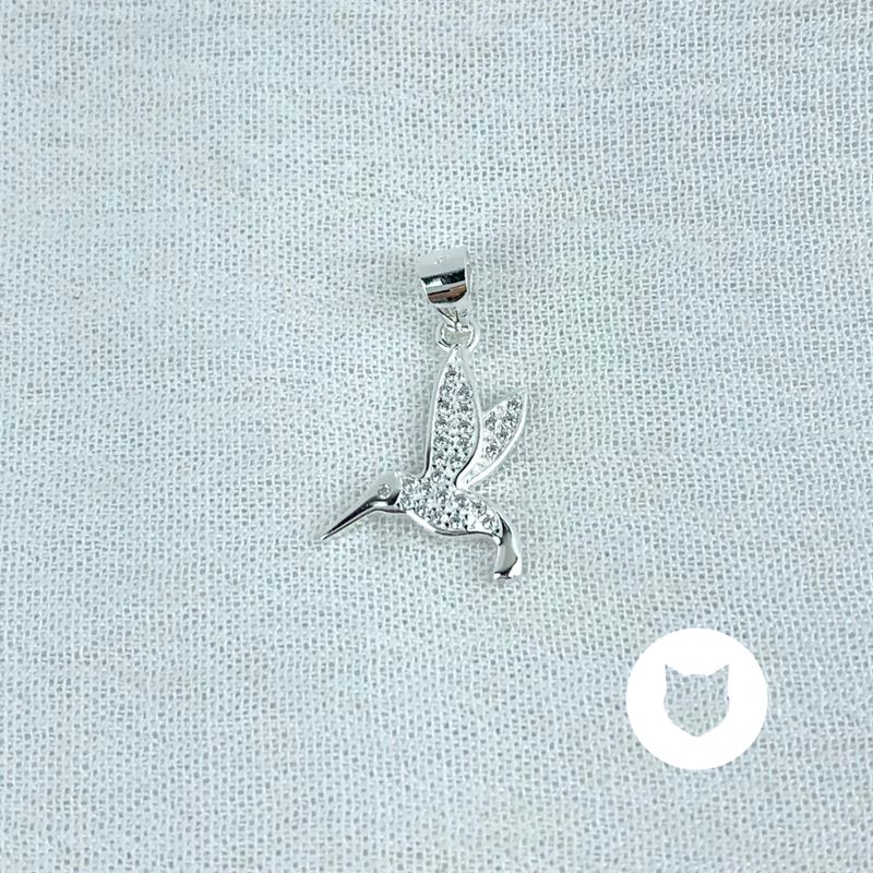 DIJE COLIBRÍ DE PLATA 925 Y CRISTALES DI0804L32