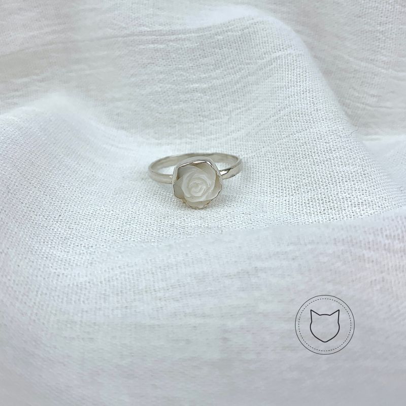 ANILLO DE PLATA 925 Y MADRE PERLA TALLA 6.5 AN1001M41