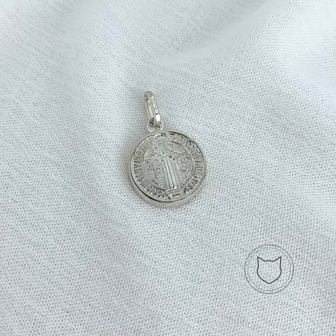 DIJE MEDALLA SAN BENITO DE PLATA 925 DI0676M40