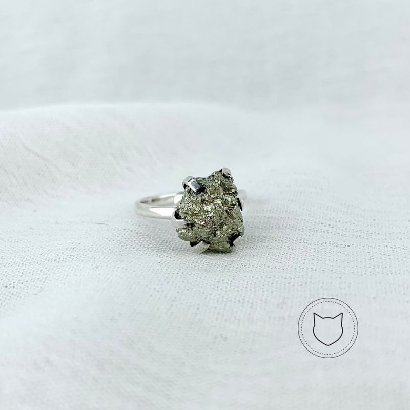 ANILLO DE PLATA 925 Y PIRITA TALLA AJUSTABLE AN1028M38 ANILLO DE PLATA 925 Y PIRITA TALLA AJUSTABLE AN1028M38