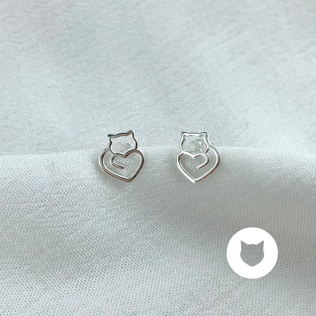 ARETES DE PLATA 925 GATO AR2831L35
