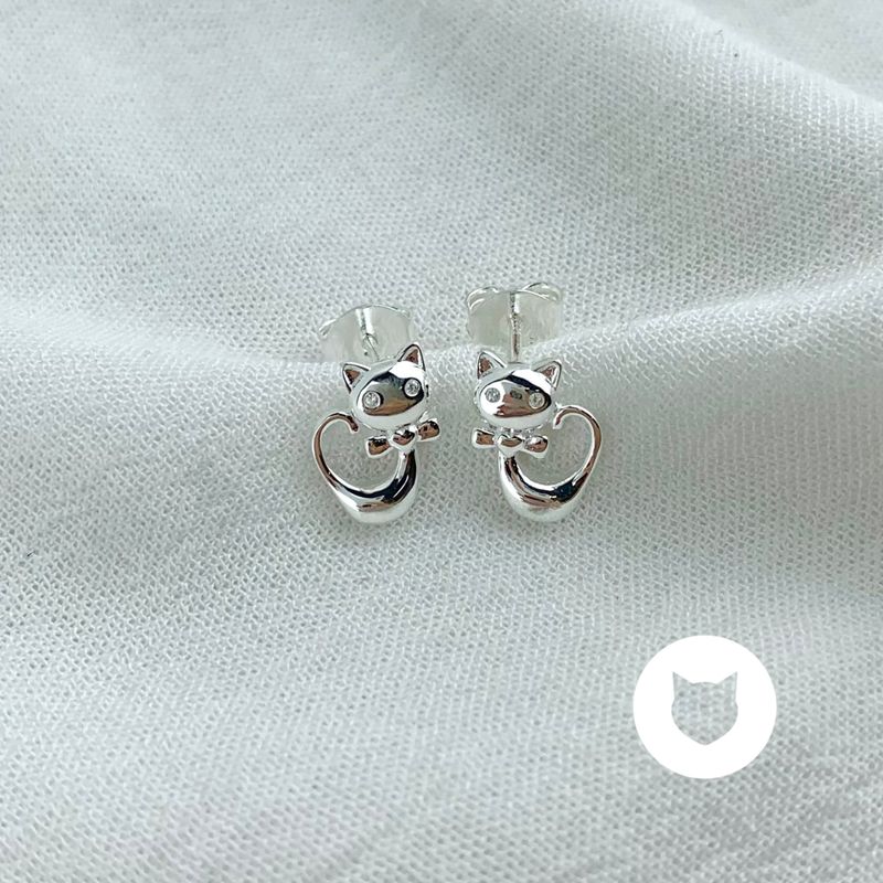 ARETES DE PLATA 925 GATO AR2835L26